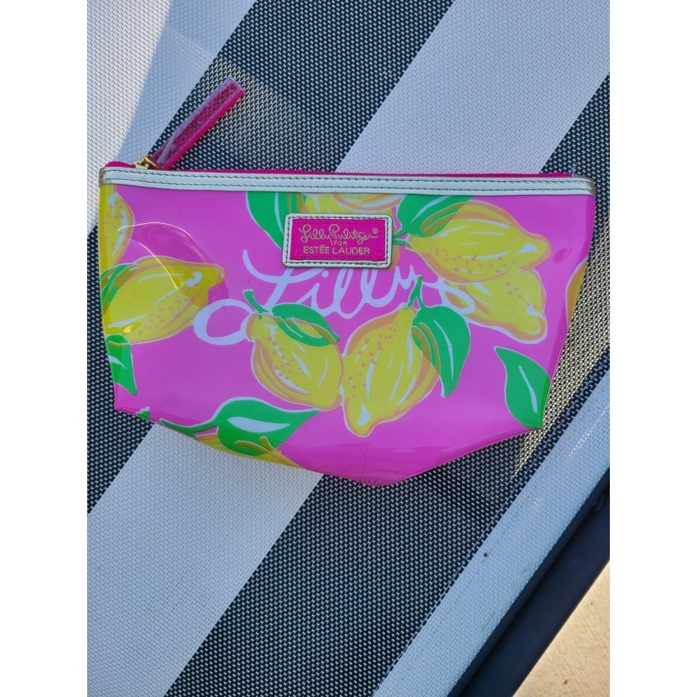 Lilly Pulitzer Estee Lauder Make-Up Bag Lemon Pink